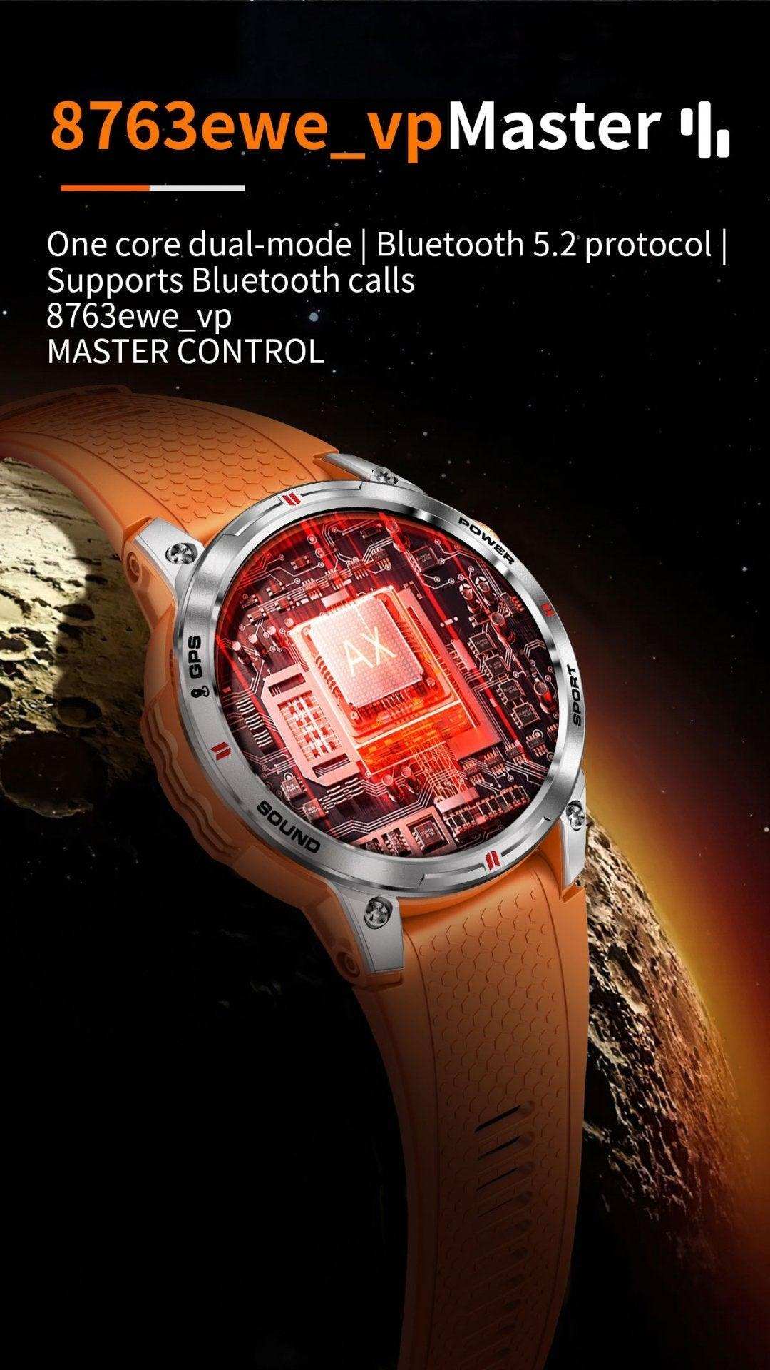 TUTT  Rugged Smartwatch for Men Women | Compass GPS Exercise | AMOLED Metal Dial | 2 Military Straps | Always-On Display Long Battery Life | NX18 Pro