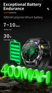 TUTT  Rugged Smartwatch for Men Women | Compass GPS Exercise | AMOLED Metal Dial | 2 Military Straps | Always-On Display Long Battery Life | NX18 Pro