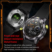 TUTT  Rugged Smartwatch for Men Women | Compass GPS Exercise | AMOLED Metal Dial | 2 Military Straps | Always-On Display Long Battery Life | NX18 Pro