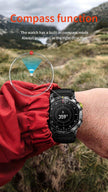 TUTT  Rugged Smartwatch for Men Women | Compass GPS Exercise | AMOLED Metal Dial | 2 Military Straps | Always-On Display Long Battery Life | NX18 Pro