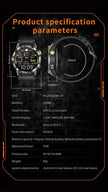 TUTT  Rugged Smartwatch for Men Women | Compass GPS Exercise | AMOLED Metal Dial | 2 Military Straps | Always-On Display Long Battery Life | NX18 Pro