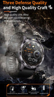 TUTT  Rugged Smartwatch for Men Women | Compass GPS Exercise | AMOLED Metal Dial | 2 Military Straps | Always-On Display Long Battery Life | NX18 Pro