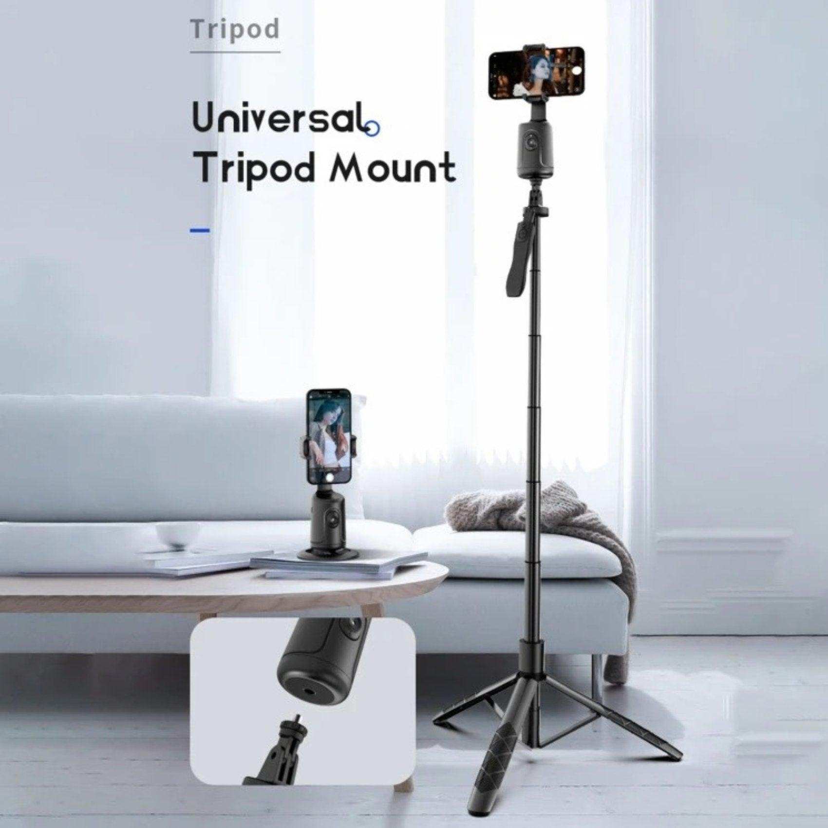 TUTT P1 Selfie Phone Holder Mount | Smart 360° Auto Face Tracking Gimbal Desktop Stabilizer Tripod | Adjustable Lens | No App, Gesture Control | Stable Base Smartphone Live Chat