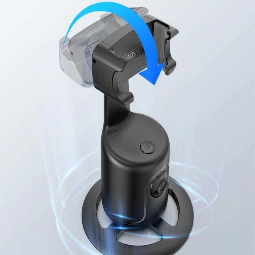 TUTT P1 Selfie Phone Holder Mount | Smart 360° Auto Face Tracking Gimbal Desktop Stabilizer Tripod | Adjustable Lens | No App, Gesture Control | Stable Base Smartphone Live Chat