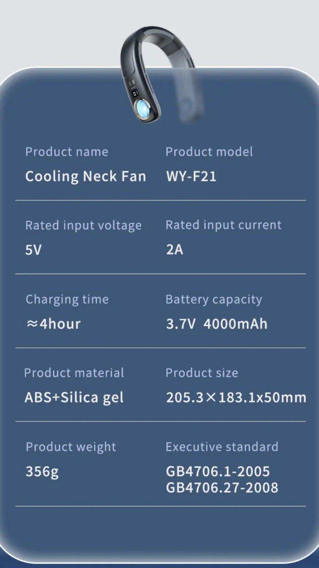 TUTT Portable Neck Cooling Neck Blade-less | Back Neck Cooling Plate- Refrigeration Mode | Rechargeable 4000mAh Battery | Ambient Light | USB Mini Air Conditioner | White