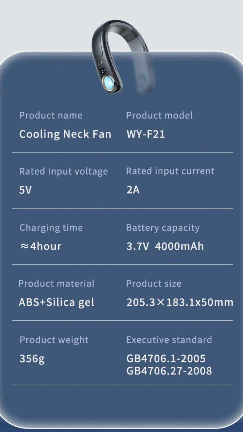 TUTT Portable Neck Cooling Neck Blade-less | Back Neck Cooling Plate- Refrigeration Mode | Rechargeable 4000mAh Battery | Ambient Light | USB Mini Air Conditioner | White