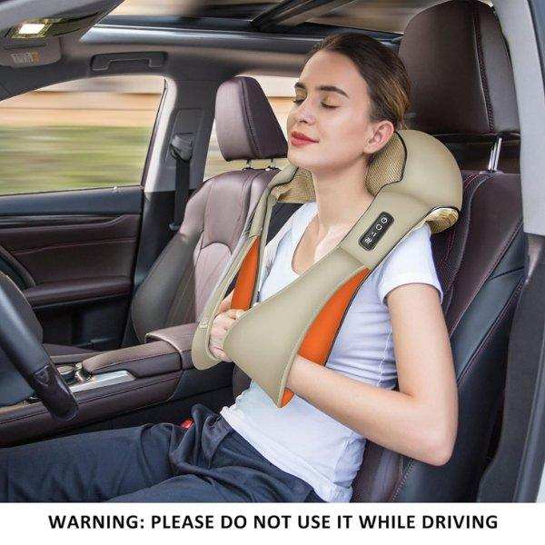 TUTT Premium Shiatsu Neck and Shoulder Massager With Carrying Bag, Deep Tissue 3D Kneading Shoulder Neck Back Massager Soothing Heat, Waist Massage Pillow Wall & Car Charger (2)