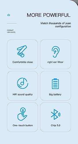 TUTT Right Ear Hook with Microphone BT 5.1+EDR Handsfree Earphones Single Ear Hook HD Call Business | Driving | 15 Hrs Call and Music | iOS Android