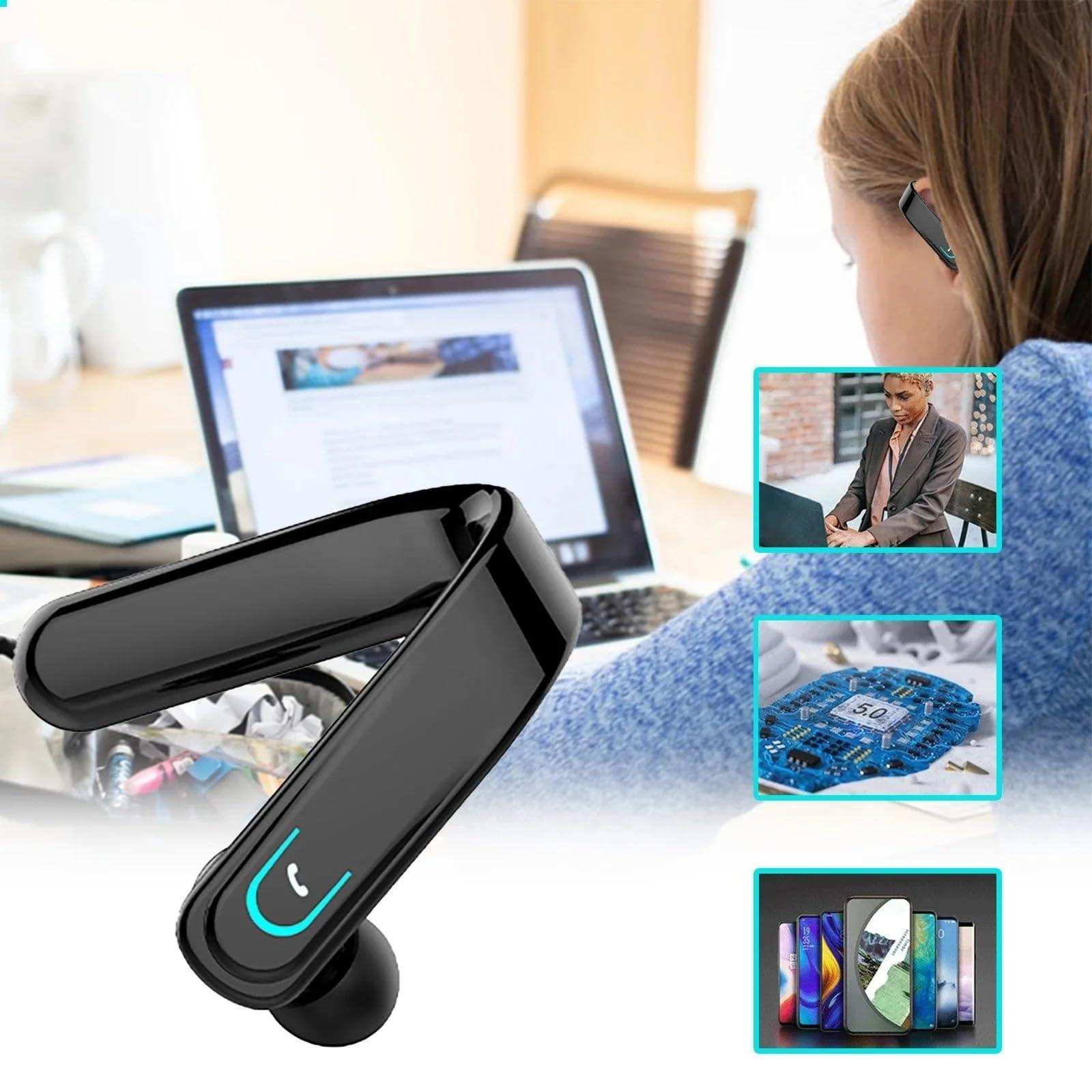 TUTT Right Ear Hook with Microphone BT 5.1+EDR Handsfree Earphones Single Ear Hook HD Call Business | Driving | 15 Hrs Call and Music | iOS Android