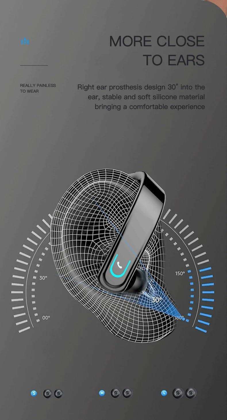 TUTT Right Ear Hook with Microphone BT 5.1+EDR Handsfree Earphones Single Ear Hook HD Call Business | Driving | 15 Hrs Call and Music | iOS Android