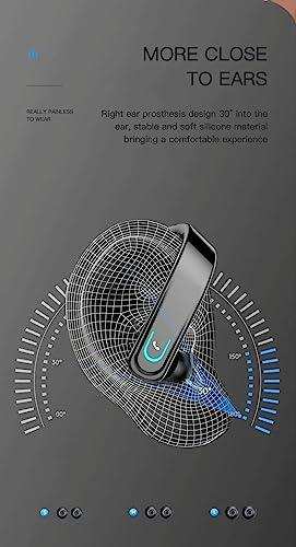 TUTT Right Ear Hook with Microphone BT 5.1+EDR Handsfree Earphones Single Ear Hook HD Call Business | Driving | 15 Hrs Call and Music | iOS Android