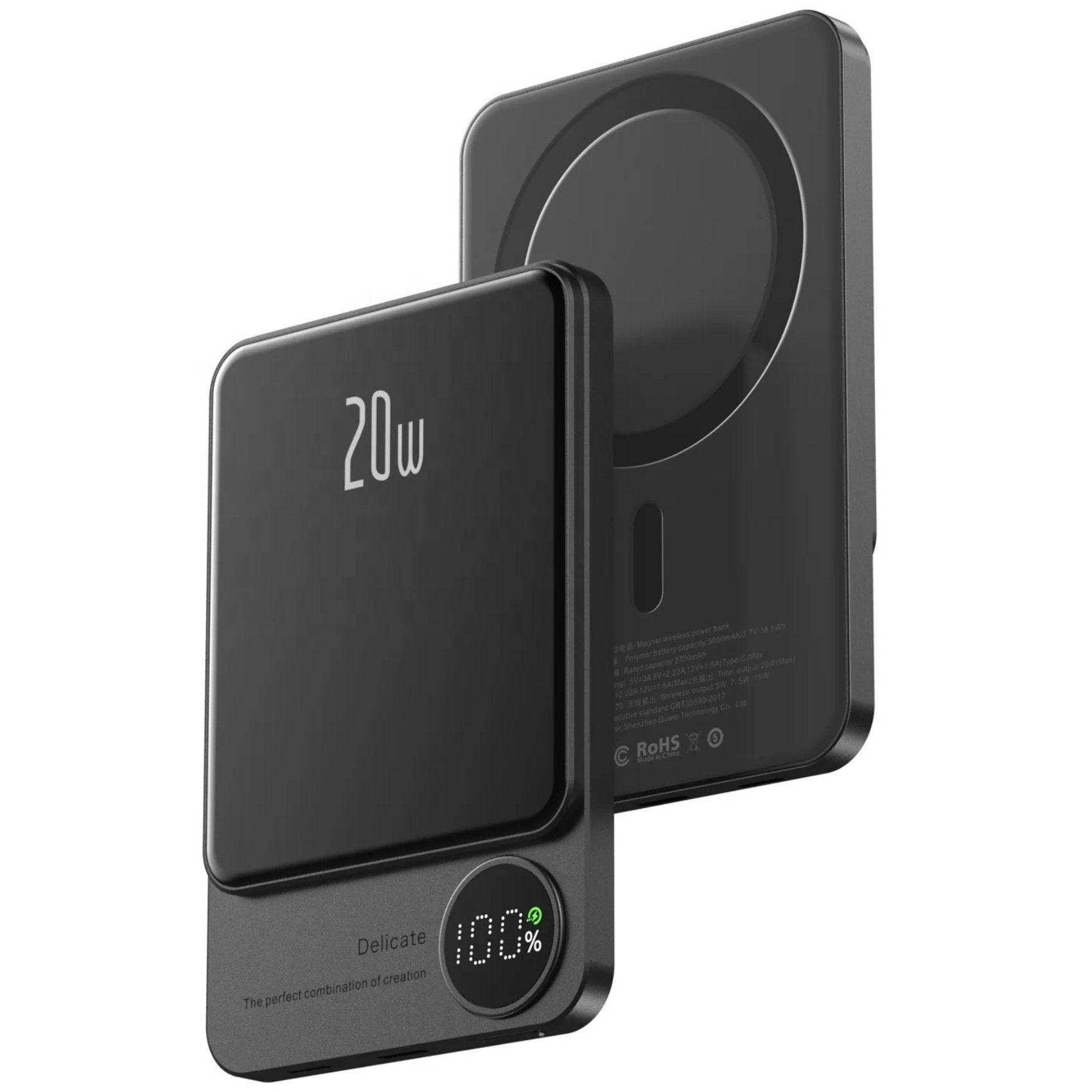 TUTT S11 10,000mAh MagSafe Wireless Power Bank – USB-C PD 20W, LED Display, iPhone Compatibl