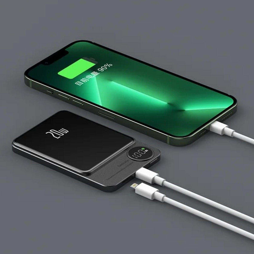 TUTT S11 10,000mAh MagSafe Wireless Power Bank – USB-C PD 20W, LED Display, iPhone Compatibl