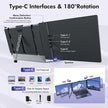 TUTT 12” Portable Monitor Triple Screen Extender Built-in Stand and Speakers | All Devices Compatible with Converter Cable (H5 Included) S2 Mini