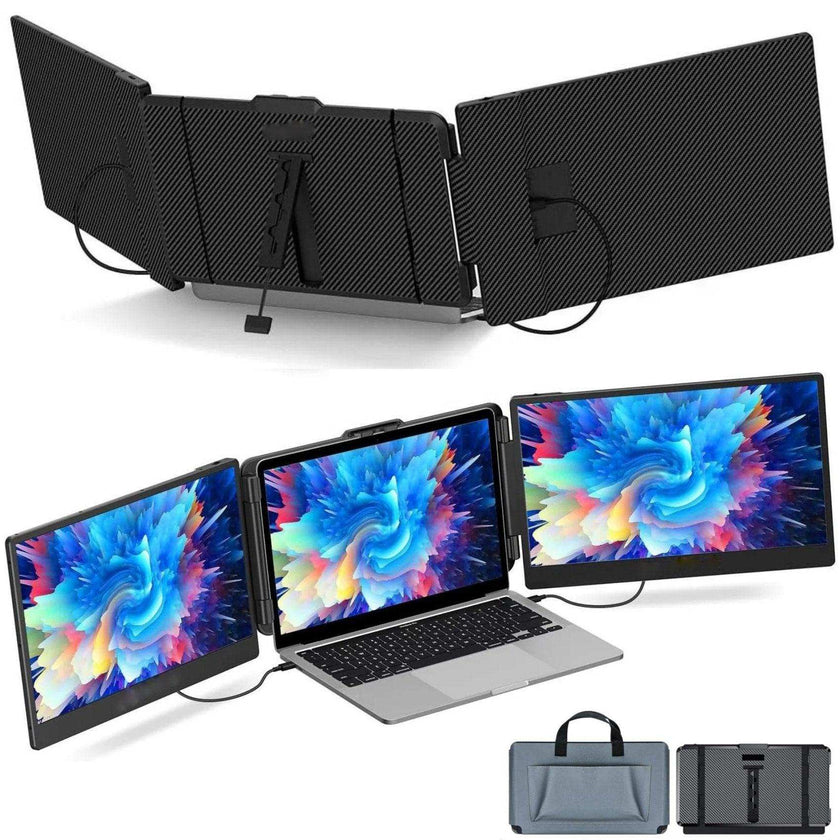 TUTT S2 FHD 14” Dual Portable Laptop Monitor Extender 1080P IPS Built-in Stand and Speakers | Plug and Play | H5 HD Video Conversion Cable | Technical Support Line | for 13