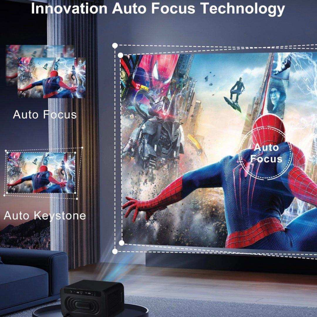 TUTT S24 Ultra Smart Home Theatre Cinematic Projector Auto Focus Keystone & APPs 4K | Android TV WiFi and Bluetooth, Netflix/YouTube Built-in Apps