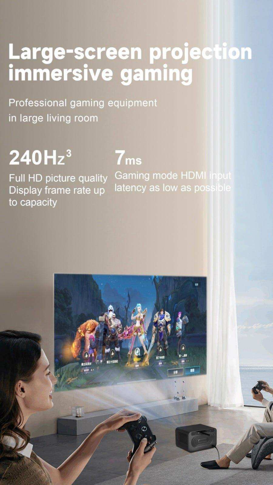 TUTT S24 Ultra Smart Home Theatre Cinematic Projector Auto Focus Keystone & APPs 4K | Android TV WiFi and Bluetooth, Netflix/YouTube Built-in Apps