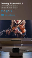 TUTT S24 Ultra Smart Home Theatre Cinematic Projector Auto Focus Keystone & APPs 4K | Android TV WiFi and Bluetooth, Netflix/YouTube Built-in Apps