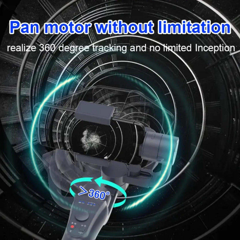 TUTT S5B Pro + AI Face Tracking Module 3 Axis Gimbal Stabilizer 360° rotation handheld selfies for Smartphone Anti Shake Inception Mode Power Bank