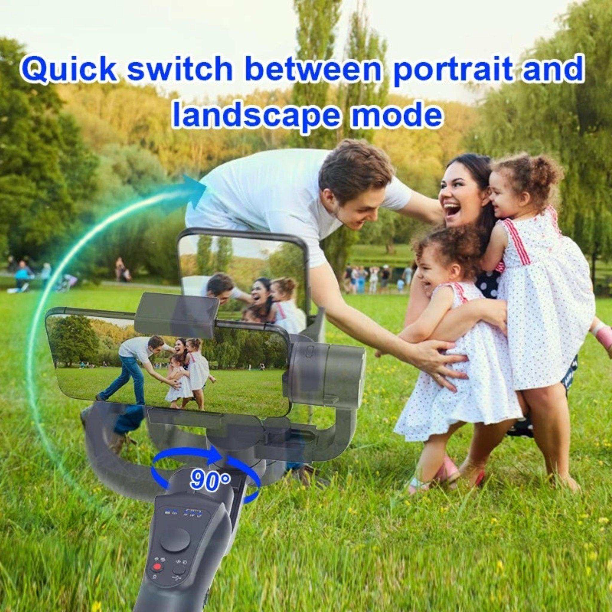 TUTT S5B Pro + AI Face Tracking Module 3 Axis Gimbal Stabilizer 360° rotation handheld selfies for Smartphone Anti Shake Inception Mode Power Bank