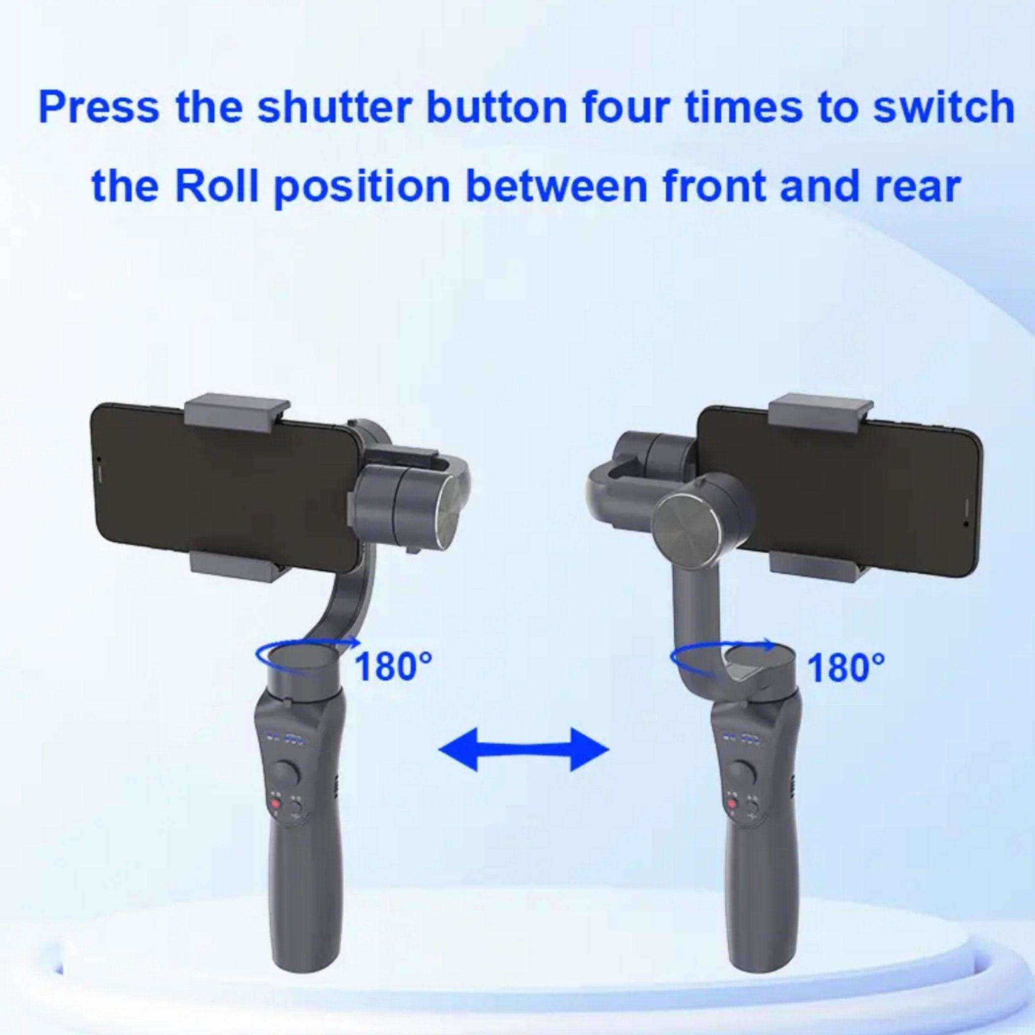 TUTT S5B Pro + AI Face Tracking Module 3 Axis Gimbal Stabilizer 360° rotation handheld selfies for Smartphone Anti Shake Inception Mode Power Bank