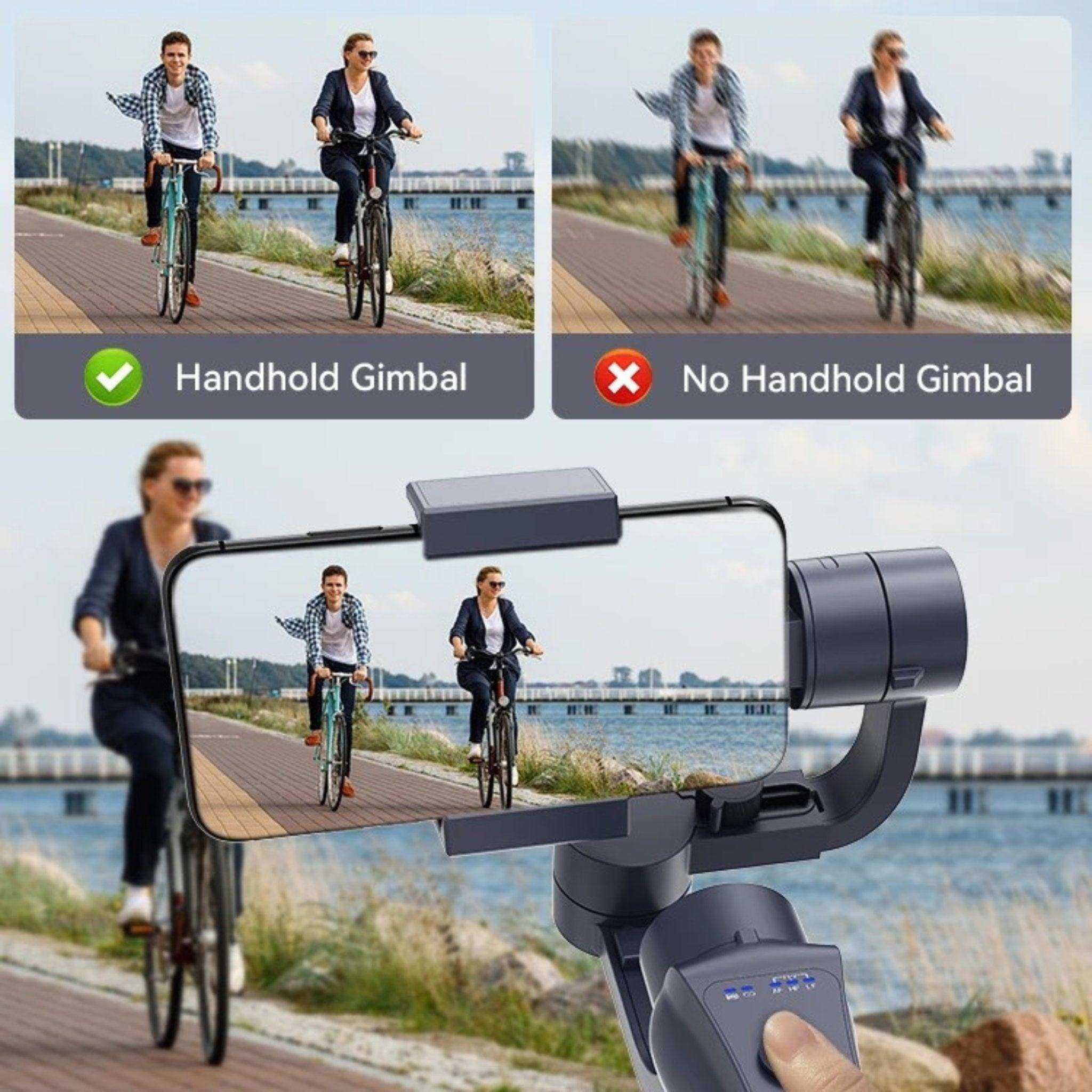 TUTT S5B Pro + AI Face Tracking Module 3 Axis Gimbal Stabilizer 360° rotation handheld selfies for Smartphone Anti Shake Inception Mode Power Bank
