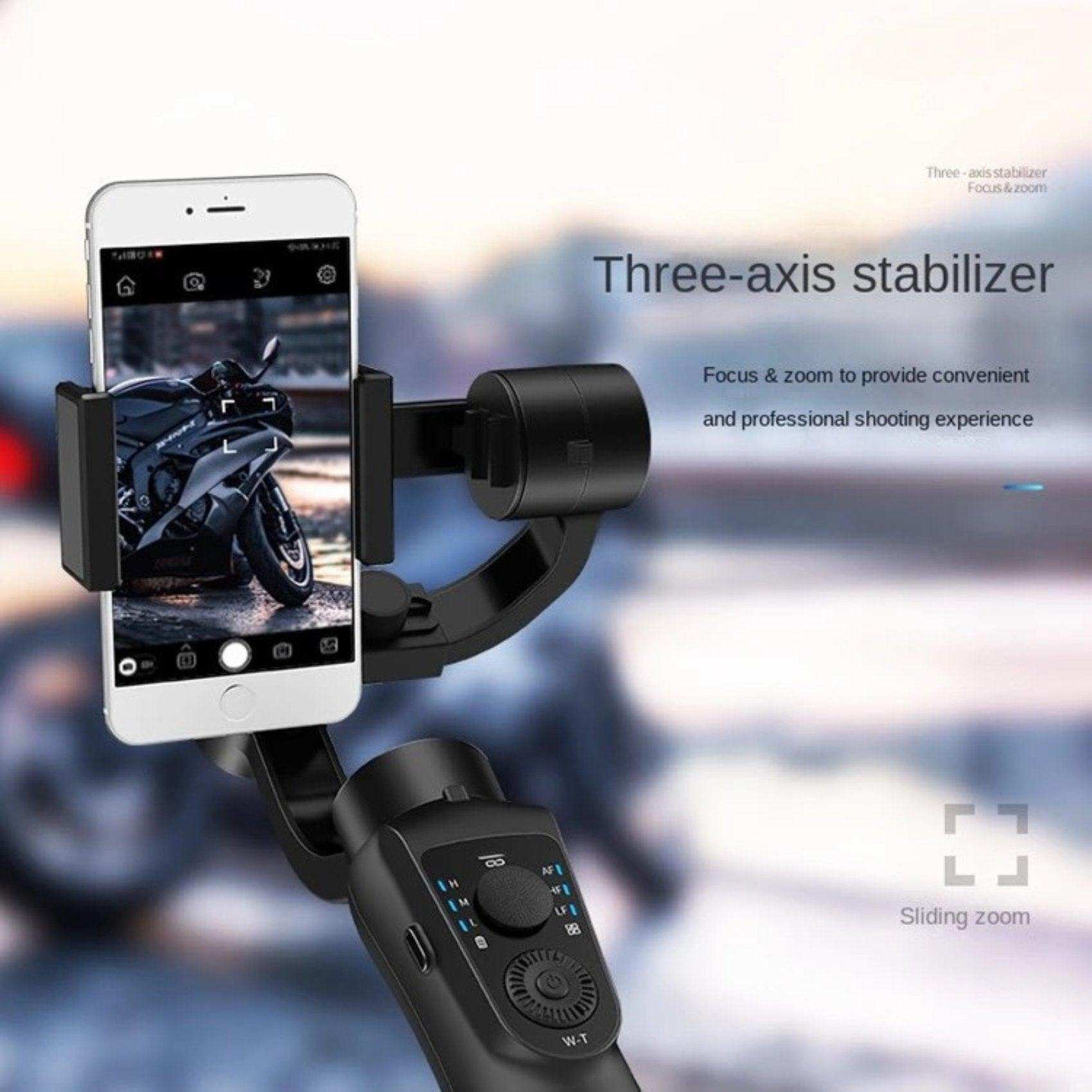 TUTT S5B (Upgraded) 3 Axis Gimbal Stabilizer Automatic Wireless Tripod Selfie Stick with 360° rotation handheld selfies for Smartphone Anti Shake Face Tracking Foldable Video Photo