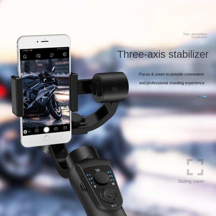 TUTT S5B (Upgraded) 3 Axis Gimbal Stabilizer Automatic Wireless Tripod Selfie Stick with 360° rotation handheld selfies for Smartphone Anti Shake Face Tracking Foldable Video Photo