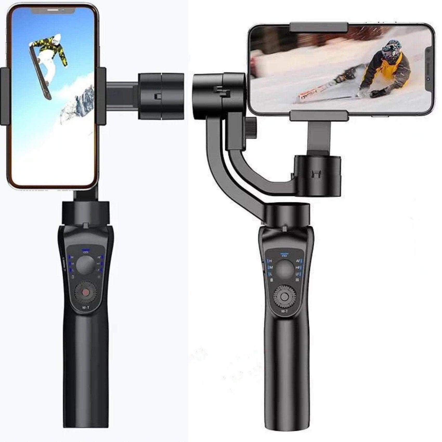 TUTT S5B (Upgraded) 3 Axis Gimbal Stabilizer Automatic Wireless Tripod Selfie Stick with 360° rotation handheld selfies for Smartphone Anti Shake Face Tracking Foldable Video Photo