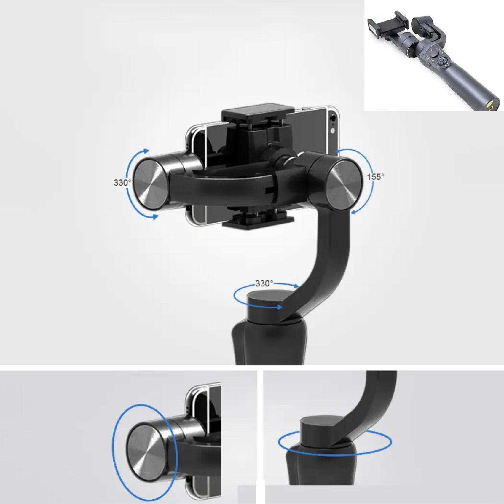 TUTT S5B (Upgraded) 3 Axis Gimbal Stabilizer Automatic Wireless Tripod Selfie Stick with 360° rotation handheld selfies for Smartphone Anti Shake Face Tracking Foldable Video Photo