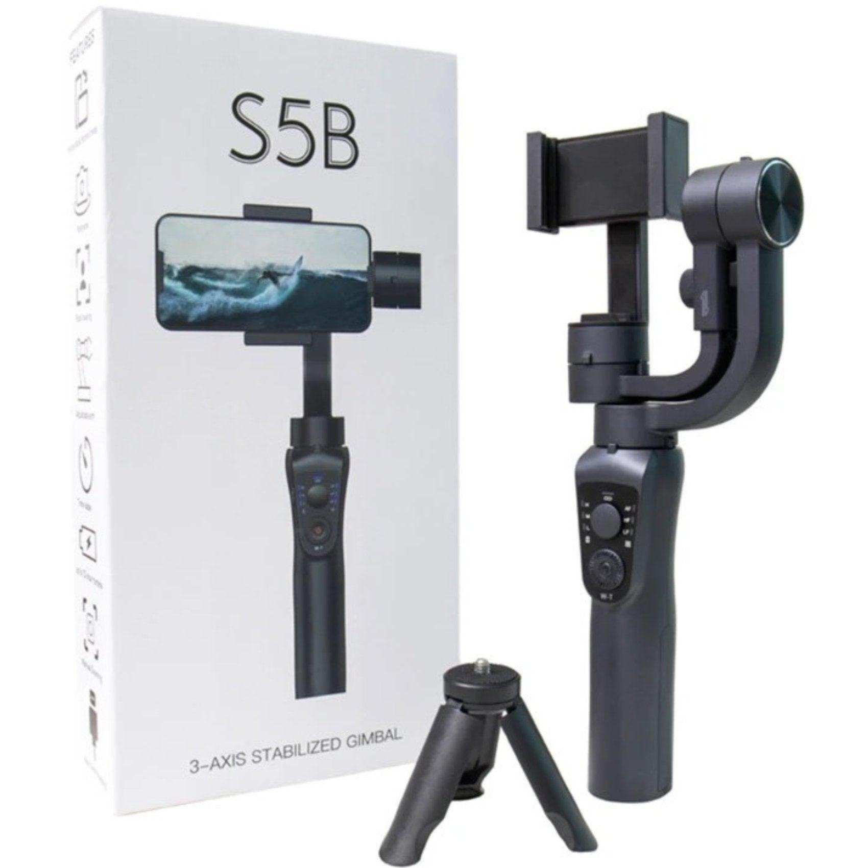 TUTT S5B (Upgraded) 3 Axis Gimbal Stabilizer Automatic Wireless Tripod Selfie Stick with 360° rotation handheld selfies for Smartphone Anti Shake Face Tracking Foldable Video Photo
