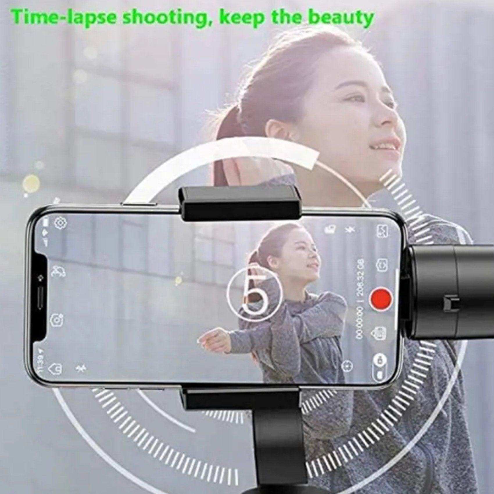 TUTT S5B (Upgraded) 3 Axis Gimbal Stabilizer Automatic Wireless Tripod Selfie Stick with 360° rotation handheld selfies for Smartphone Anti Shake Face Tracking Foldable Video Photo