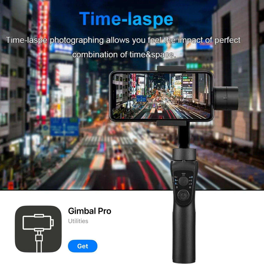 TUTT S5B (Upgraded) 3 Axis Gimbal Stabilizer Automatic Wireless Tripod Selfie Stick with 360° rotation handheld selfies for Smartphone Anti Shake Face Tracking Foldable Video Photo