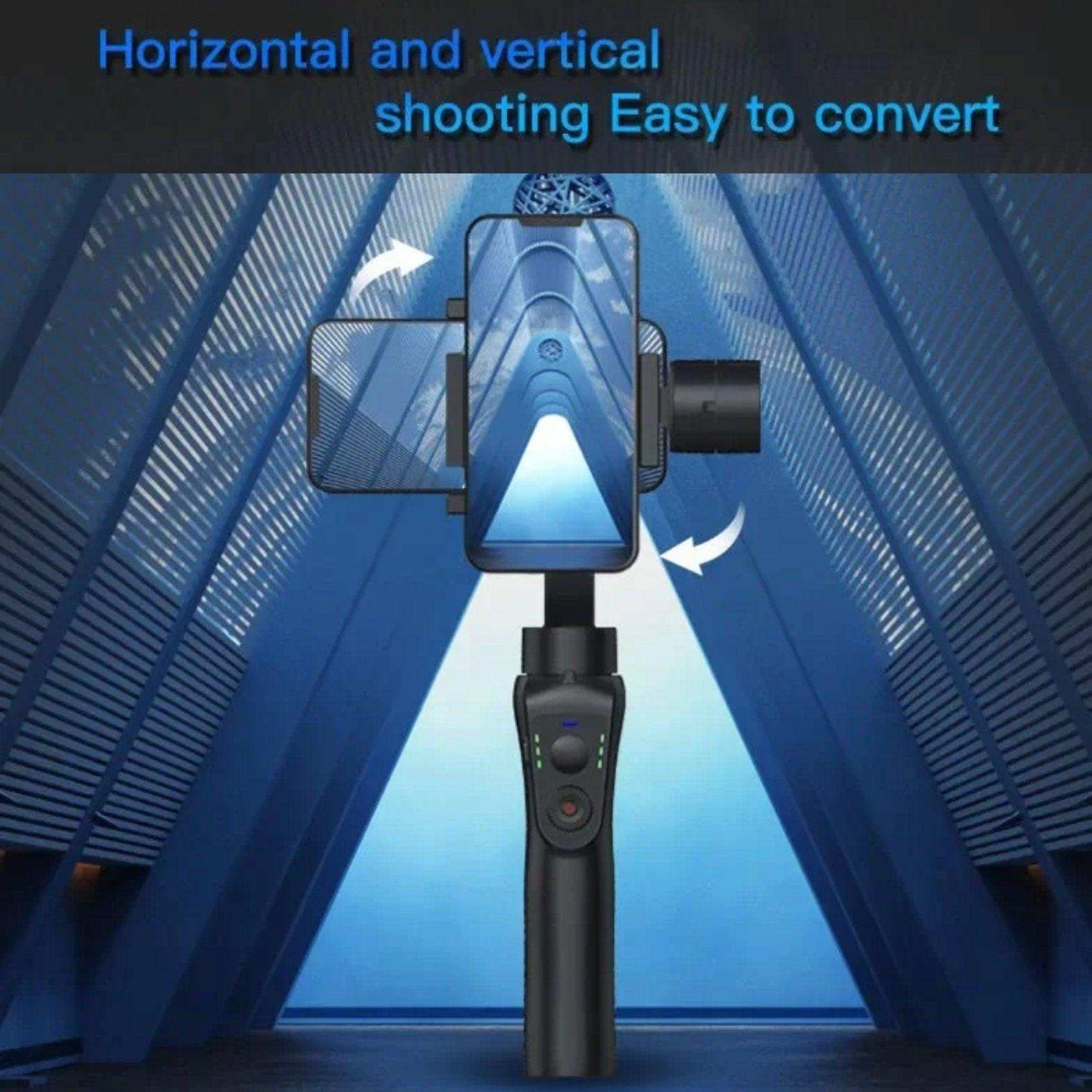 TUTT S5B (Upgraded) 3 Axis Gimbal Stabilizer Automatic Wireless Tripod Selfie Stick with 360° rotation handheld selfies for Smartphone Anti Shake Face Tracking Foldable Video Photo