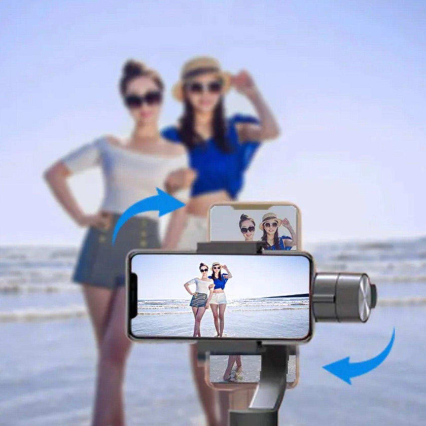 TUTT S5B (Upgraded) 3 Axis Gimbal Stabilizer Automatic Wireless Tripod Selfie Stick with 360° rotation handheld selfies for Smartphone Anti Shake Face Tracking Foldable Video Photo