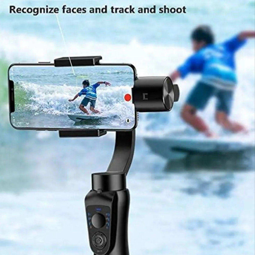 TUTT S5B (Upgraded) 3 Axis Gimbal Stabilizer Automatic Wireless Tripod Selfie Stick with 360° rotation handheld selfies for Smartphone Anti Shake Face Tracking Foldable Video Photo