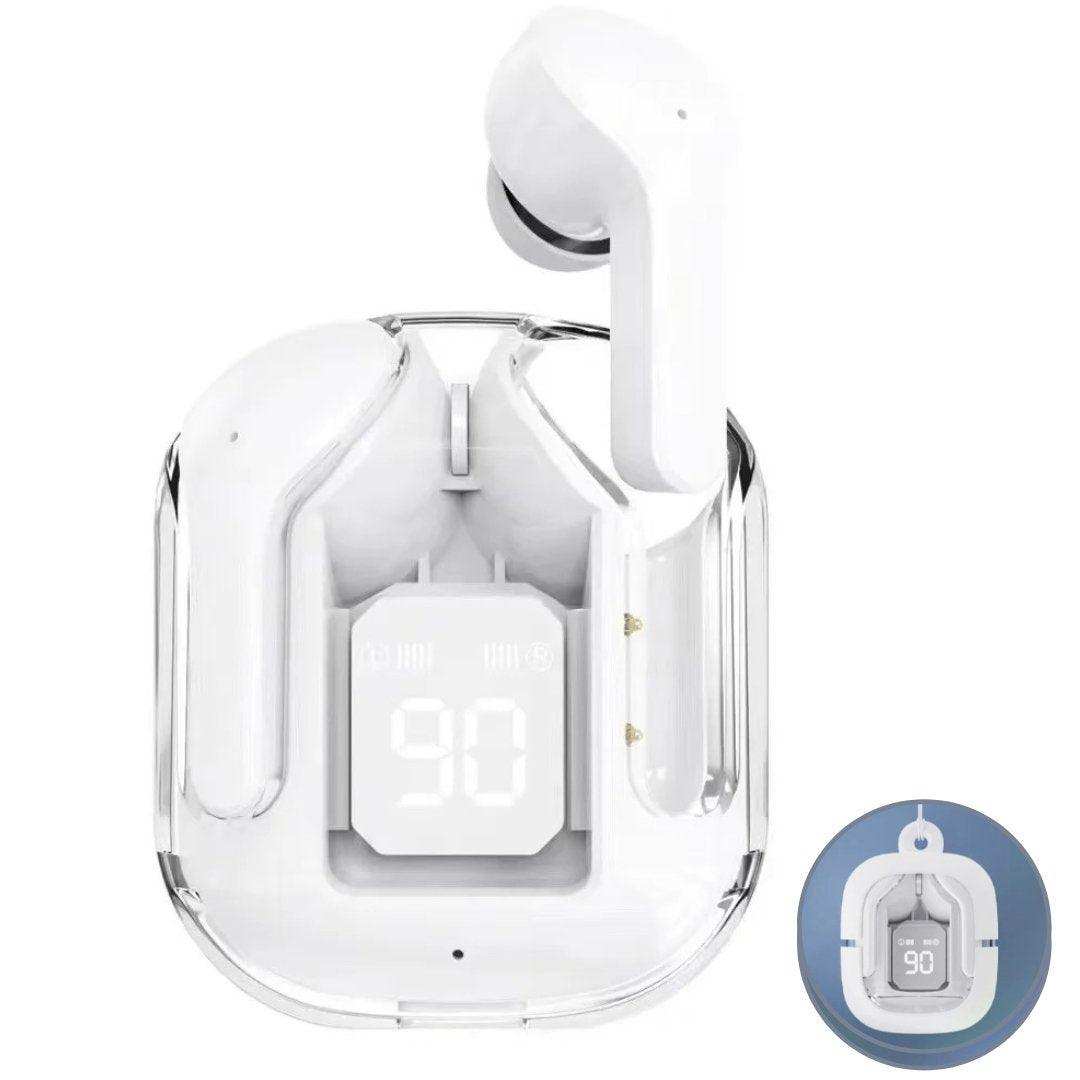 TUTT T6 BT 5.3 Earbuds True Wireless Headset Stereo Headphones In Ear Earphone With Digital Display and Transparent Case. Dual Microphone with Active Noise Cancelling Technology
