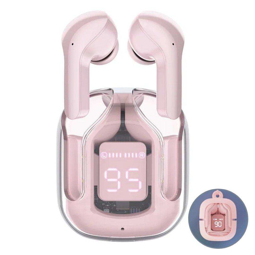 TUTT T6 BT 5.3 Earbuds True Wireless Headset Stereo Headphones In Ear Earphone With Digital Display and Transparent Case. Dual Microphone with Active Noise Cancelling Technology