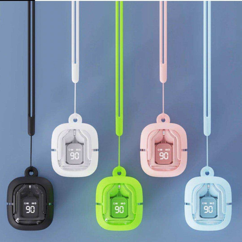 TUTT T6 BT 5.3 Earbuds True Wireless Headset Stereo Headphones In Ear Earphone With Digital Display and Transparent Case. Dual Microphone with Active Noise Cancelling Technology