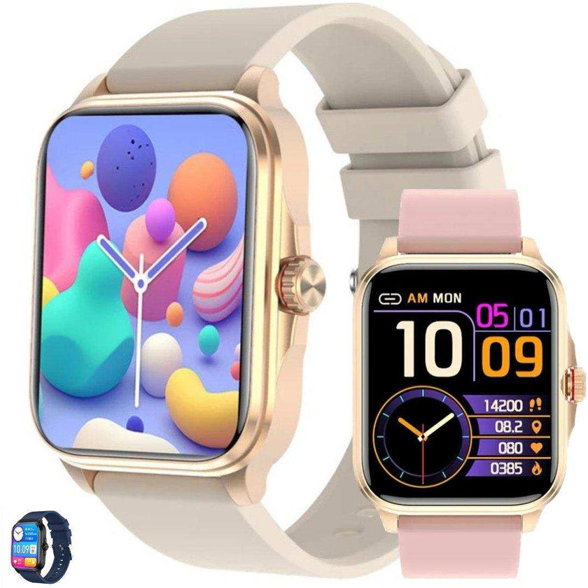 TUTT Classic Smartwatch 1.91” HD Dial | Pedometer Health and Fitness Tracking | Smart Watch For Women and Men | 2 Straps Steel & Rubber T9