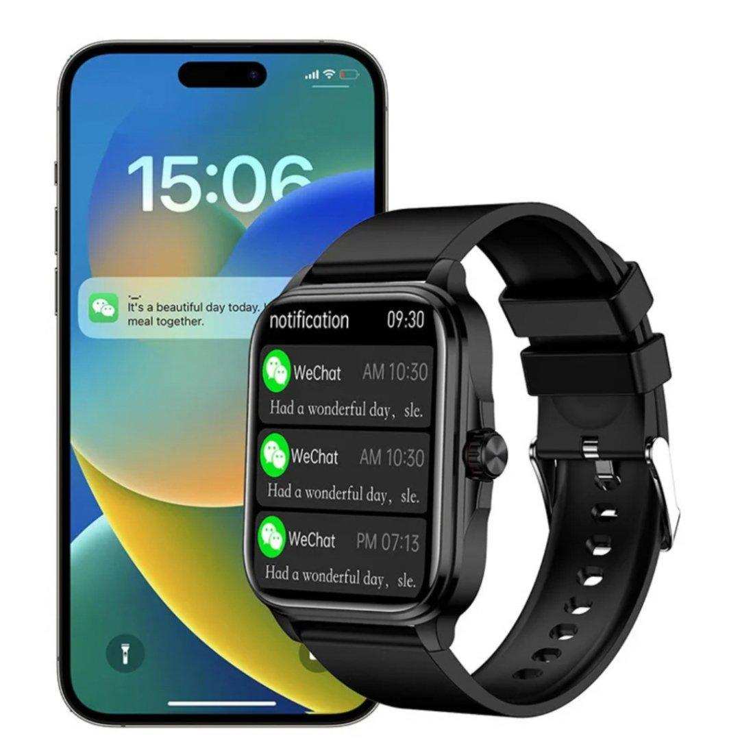 TUTT Classic Smartwatch 1.91” HD Dial | Pedometer Health and Fitness Tracking | Smart Watch For Women and Men | 2 Straps Steel & Rubber T9