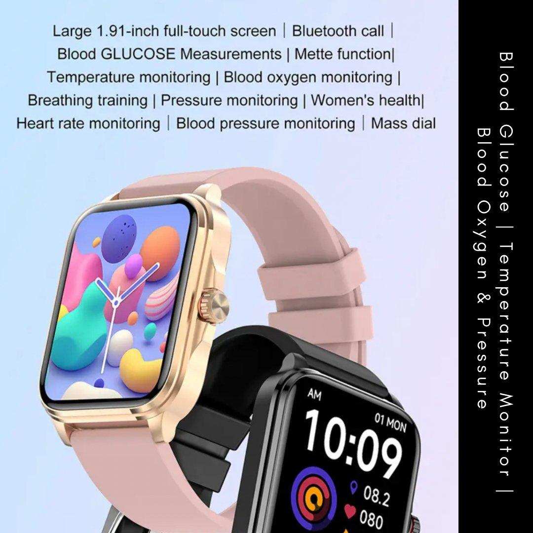 TUTT Classic Smartwatch 1.91” HD Dial | Pedometer Health and Fitness Tracking | Smart Watch For Women and Men | 2 Straps Steel & Rubber T9