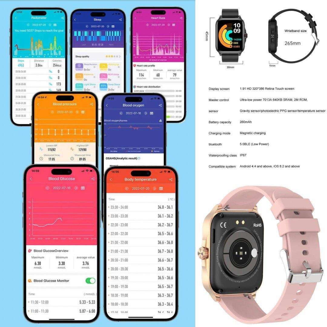 TUTT Classic Smartwatch 1.91” HD Dial | Pedometer Health and Fitness Tracking | Smart Watch For Women and Men | 2 Straps Steel & Rubber T9
