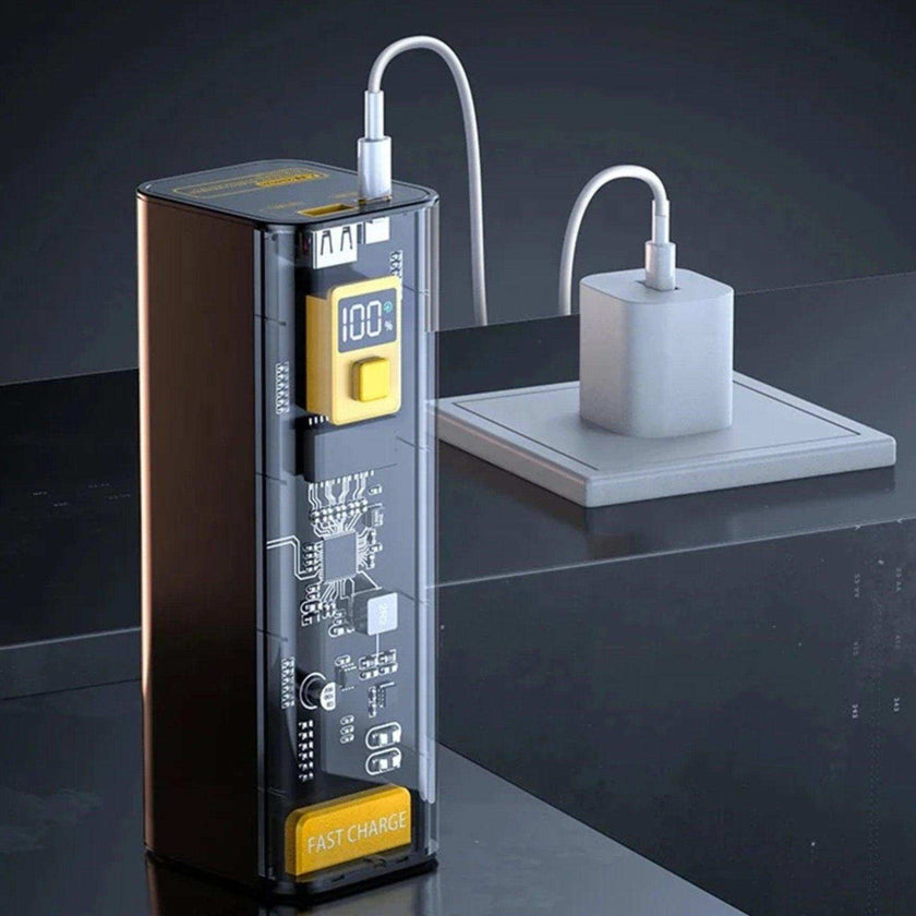 TUTT Transparent High capacity 40000 mAh Power Bank Portable digital display Fast charger Powerbank