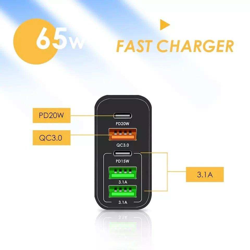 TUTT Travel & Charging Kit | 10000mah Power Bank | Universal Travel Adapter 3 Global Plugs | Wireless Charging | 65 & 30W Charger 3 in 1 Cable | Waterproof Hard Shell Bag EU,UK,AUS