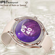 TUTT Classic Smartwatch for Women AMOLED  1.28” | Health & Fitness Tracker | Always On Display | 150 cubic Zirconia | Two Straps V66 Smart Watch (Silicone and Metal)
