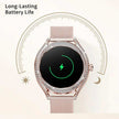 TUTT Classic Smartwatch for Women AMOLED  1.28” | Health & Fitness Tracker | Always On Display | 150 cubic Zirconia | Two Straps V66 Smart Watch (Silicone and Metal)