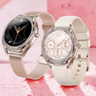 TUTT Classic Smartwatch for Women AMOLED  1.28” | Health & Fitness Tracker | Always On Display | 150 cubic Zirconia | Two Straps V66 Smart Watch (Silicone and Metal)