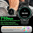 TUTT Military Smartwatch For Men | Metal Case  HD 1.85'' Large Round Screen | 710mah Battery Health & Fitness Smart Watch (3) Straps  V69