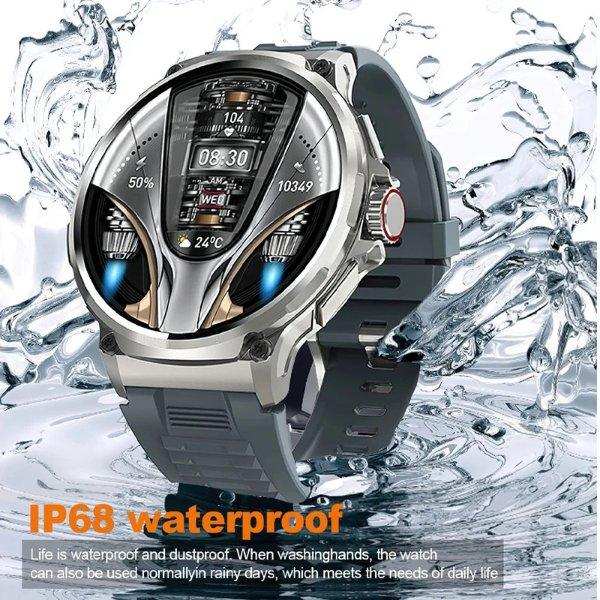 TUTT Military Smartwatch For Men | Metal Case  HD 1.85'' Large Round Screen | 710mah Battery Health & Fitness Smart Watch (3) Straps  V69